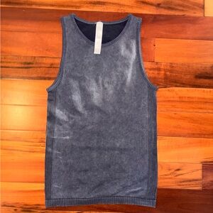 Navy Blue Fitted Sleeveless Top